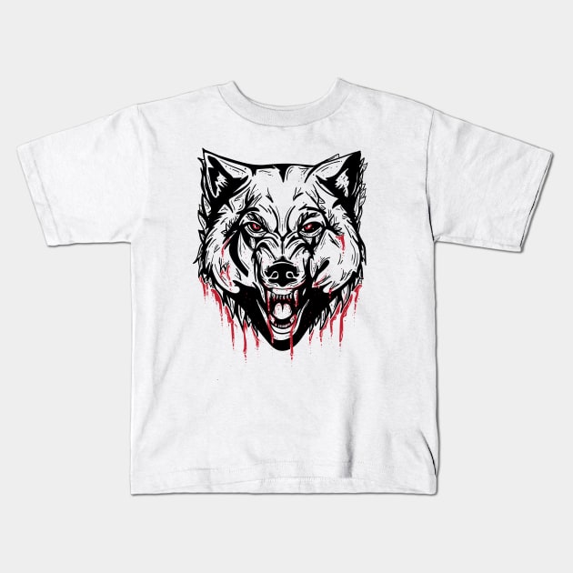 Big bad wolf Kids T-Shirt by Jess Adams